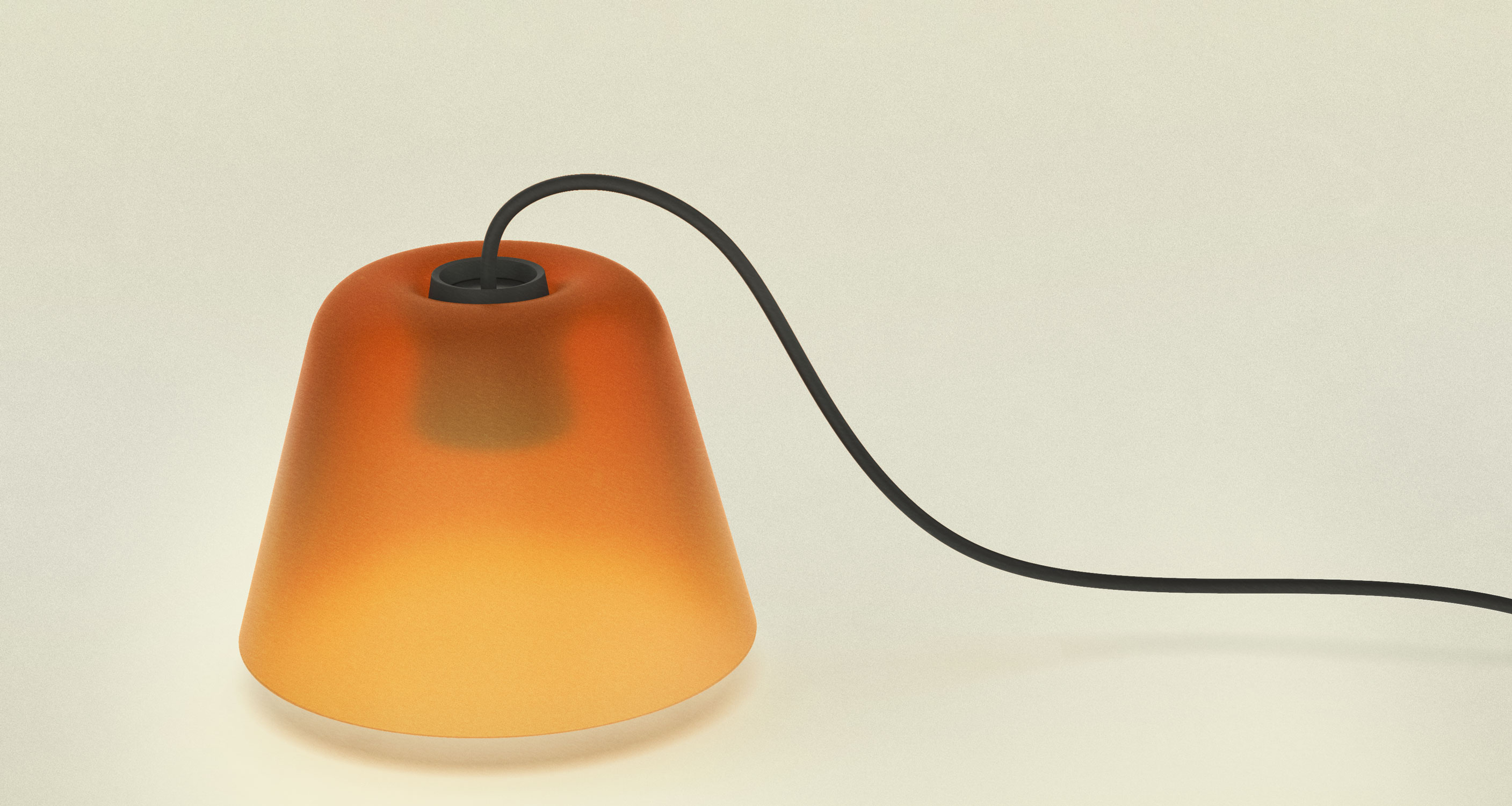 Typologie | Luminaire artisanal en série - Apricot lamp shade with cone